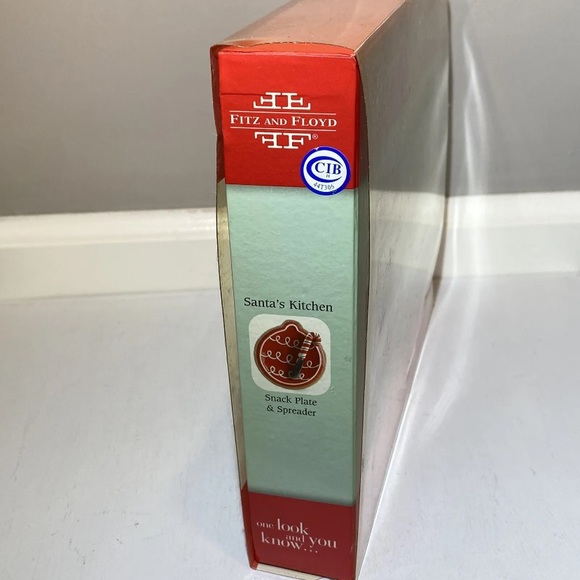 New Fitz and Floyd Santa’s Kitchen Snack Plate & Spreader Ornament CandyCane NIB - Picture 9 of 10